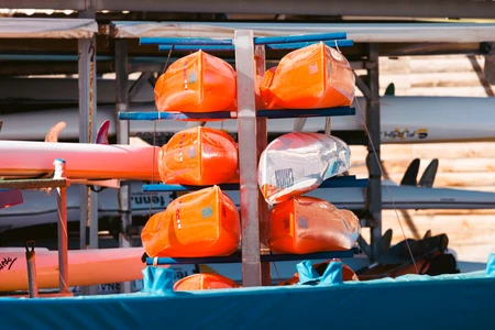 Colorful Kayaks Ready for Adventure