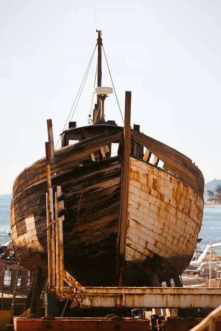 Weathered Ship on Dock