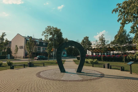 Urban Sculpture in Sunny Plaza