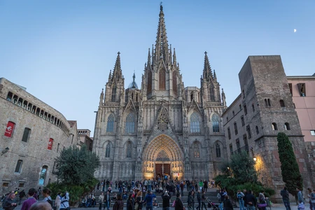 Historic Cathedral in a Bustling Square