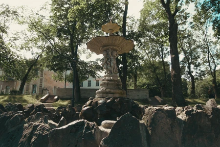 Historic Stone Fountain in Park