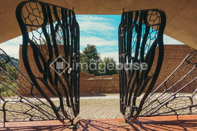 Intricate Iron Gates in Sunlight