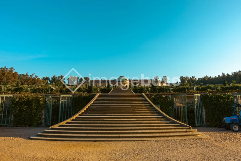 Historic Grand Staircase Leading to a Mansion